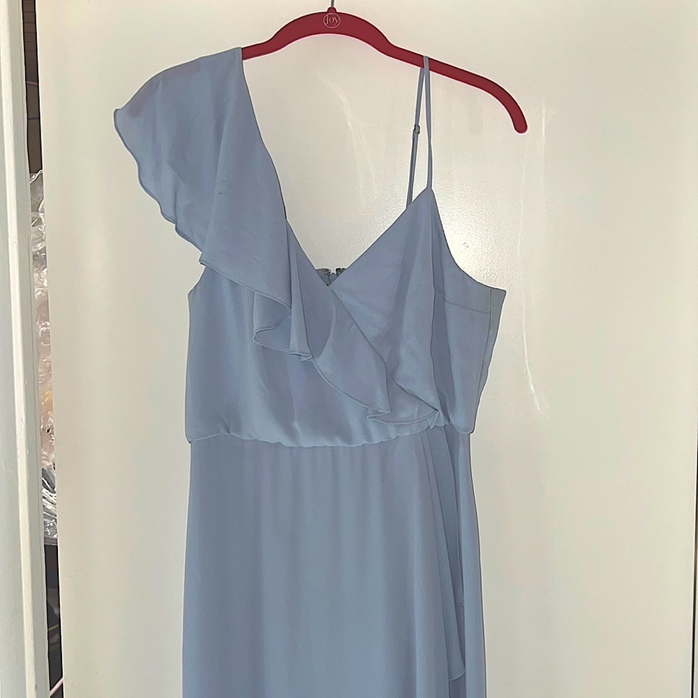 BCBG Max Azria baby blue floor length gown - Size 6 - Fair Condition